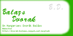 balazs dvorak business card